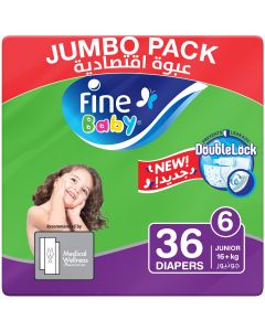 Fine Baby Diaper Fine Baby Green JUN, Size 6 Jumbo Pack MBG - 36 diapers