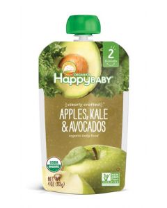 Happy Baby Organic Stage 2 Baby Food, Apples, Kale & Avocados 113 gm