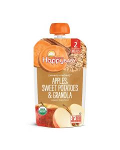 Happy Baby Stage 2 Meals Organic Baby Food, Apples, Sweet Potatoes & Granola, 113 GM