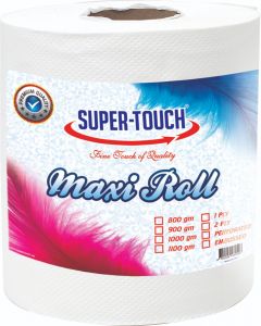 SUPER TOUCH maxi roll Auto Cut Roll 900Gm, 2 Ply Embozed 
