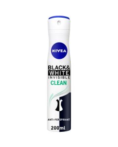 NIVEA DEO SPRAY BLACK &WHITE CLEAN 200ML