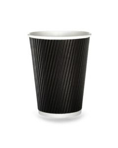 SUPER TOUCH - BLACK RIPPLE CUPS 8 OZ-