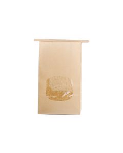KRAFTOUCH TIN TIE SOS BROWN PAPER BAG W/ WINDOW(155X70X240) LARGE